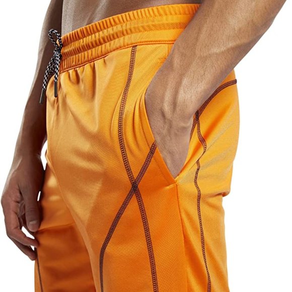 🆕 Reebok Men's Workout Ready Meet You There Shorts, High Vis Orange, NWT, Auth. - Picture 4 of 12
